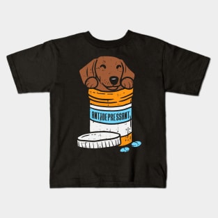 antidepressant cute dachshund Kids T-Shirt